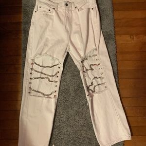 White Carmar Jeans with Chains on the Knee size 29